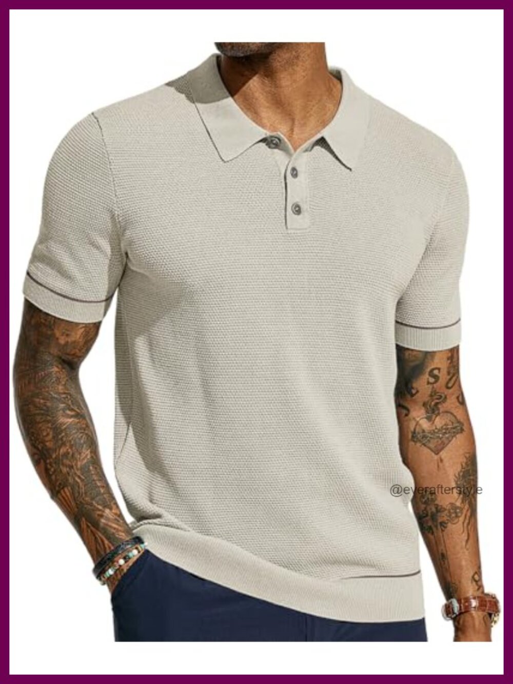 Knit Textured Polo Shirt Short Sleeve Golf Shirt Regular Fit